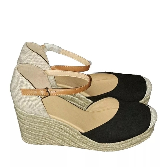 Unbranded Black Tan Wedge Women's Size 10 SB6#7 - Picture 5 of 7